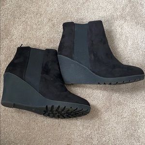 Black Wedge Booties